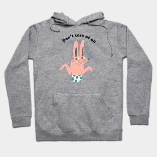 DON'T CARE AT ALL Meme Rabbit Hoodie